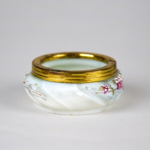 Antique CF Monroe Wave Crest Hand Painted Glass Pin Tray Open Trinket Dish image 4