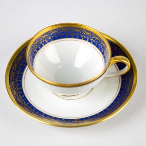 Steinberger Austria Cobalt Blue and Gold Demitasse Cup & Saucer Vintage Porcelain