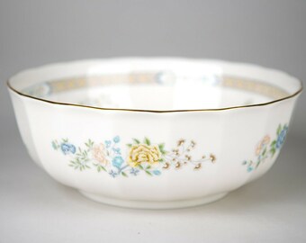 Gorham Cherrywood 9&quot; Round Vegetable Bowl Vintage Fine China Gold Trim