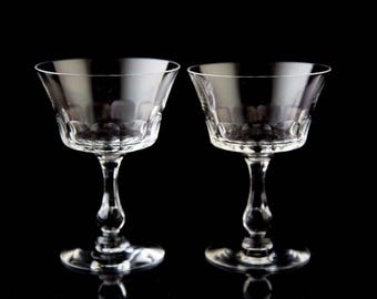 Juego de 2 copas de champán estilo georgiano Fostoria, elegantes copas vintage