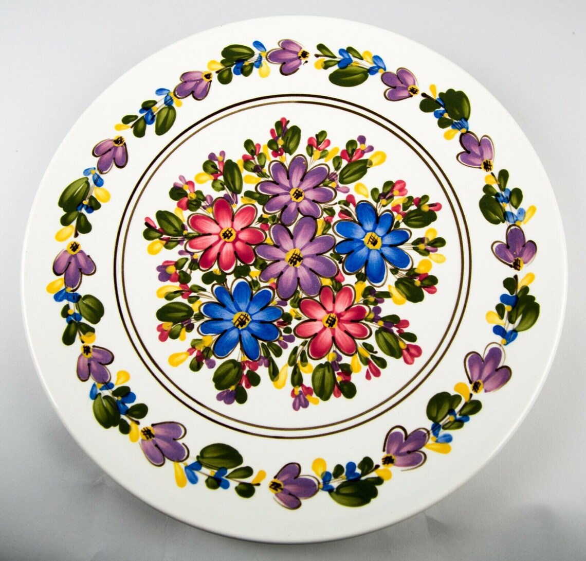 Vintage Keramikos Athens Greece Hand Painted Ceramic Large Etsy