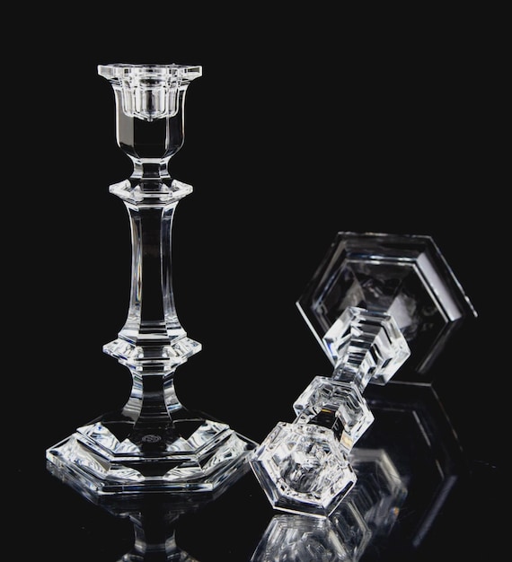 Baccarat Harcourt Versailles Candlesticks Set of 2 Vintage Crystal