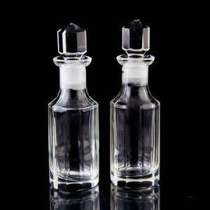 Antique Glass Perfume Cologne Scent Bottles Set of 2