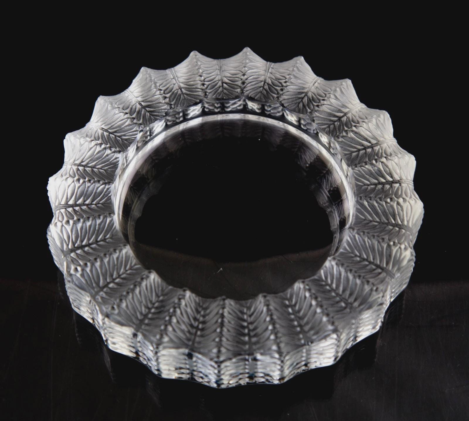 Lalique Jamaique Ashtray Trinket Dish Vintage Crystal France