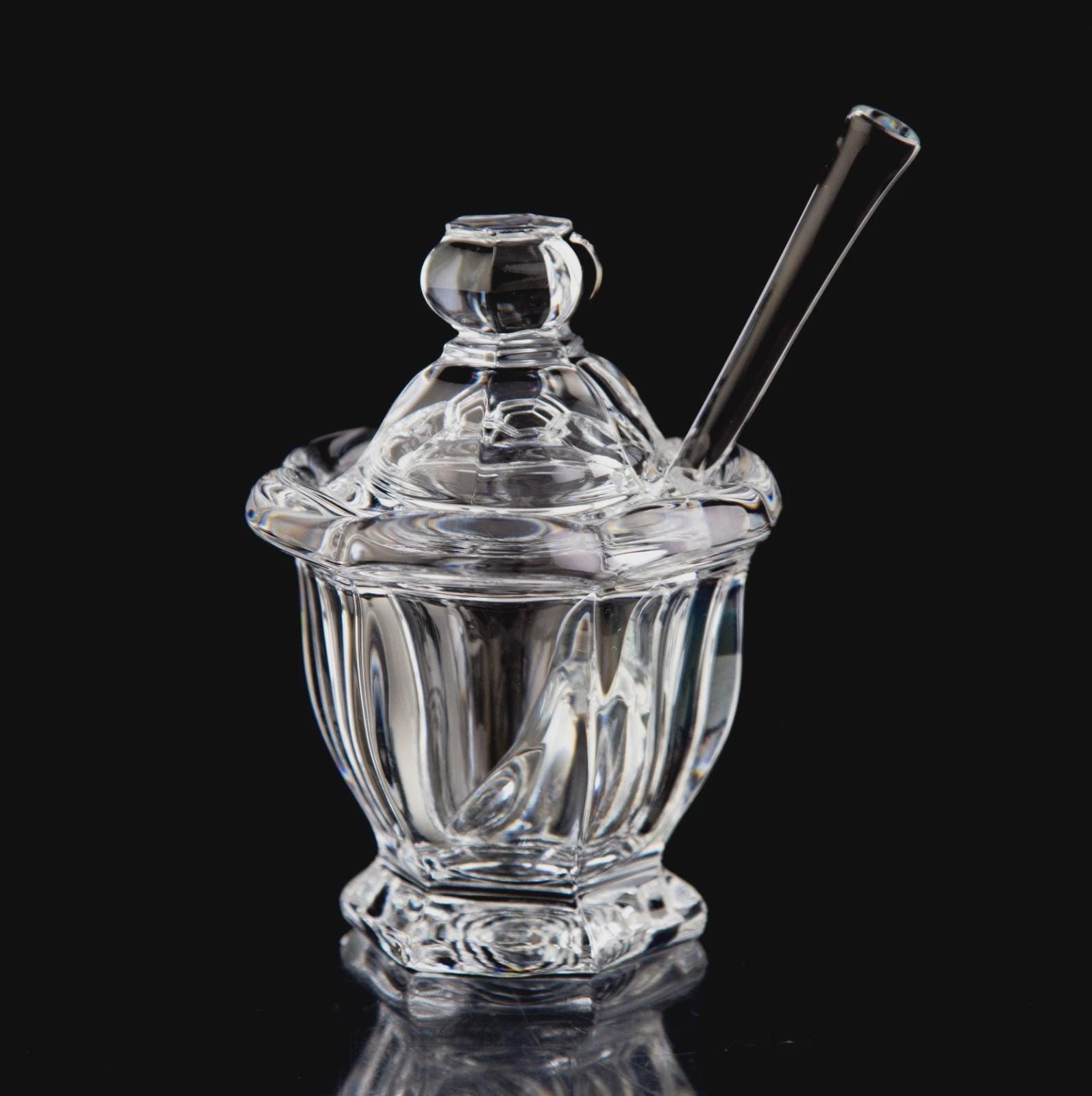 Baccarat Missouri Harcourt Jam Jelly Honey Jar & Spoon Vintage