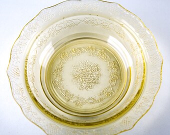 Federal Normandie Amber Rim Cereal Bowl Vintage Depression Glass