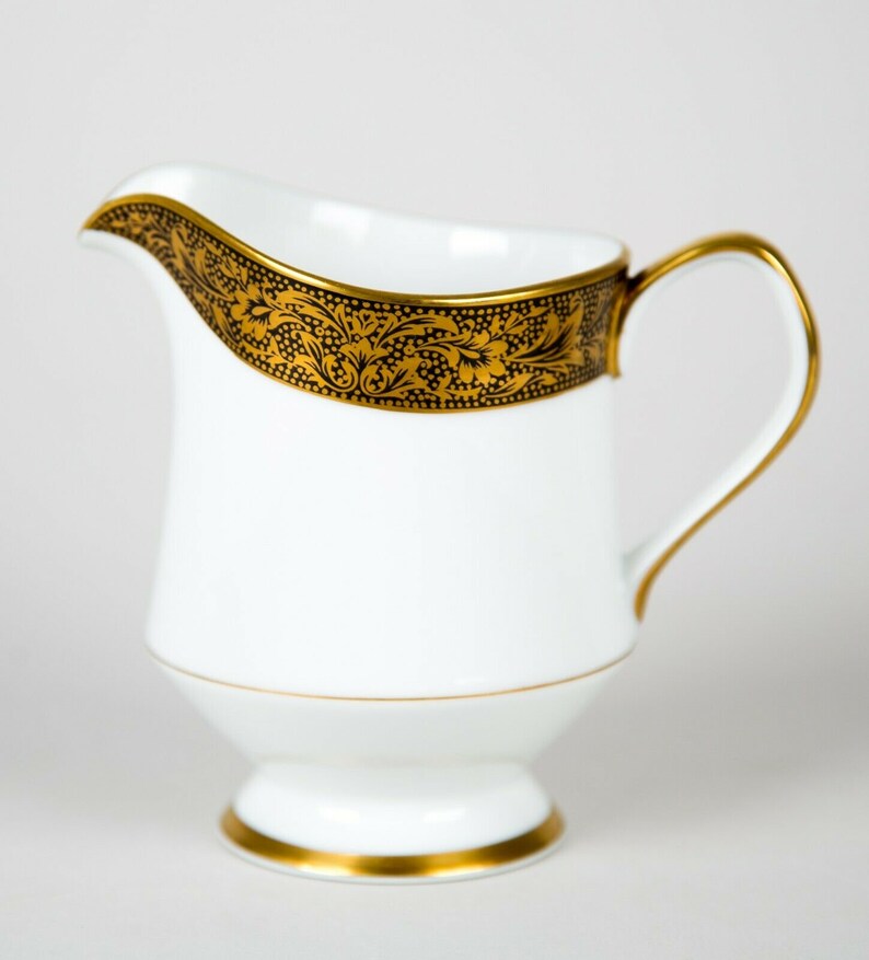 Sango Hampton Creamer Vintage Gold Rim Fine China Made in Etsy