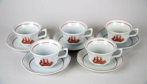 Wedgwood Flying Cloud Cup And Saucer Rust 