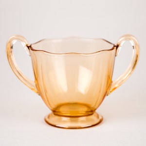 Fostoria Fairfax Amber Footed Open Sugar Bowl Vintage Depression Glass