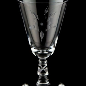 Bryce Stem 8a Floral Cut Wine Glasses Set of 4 Elegant Vintage Glass ...