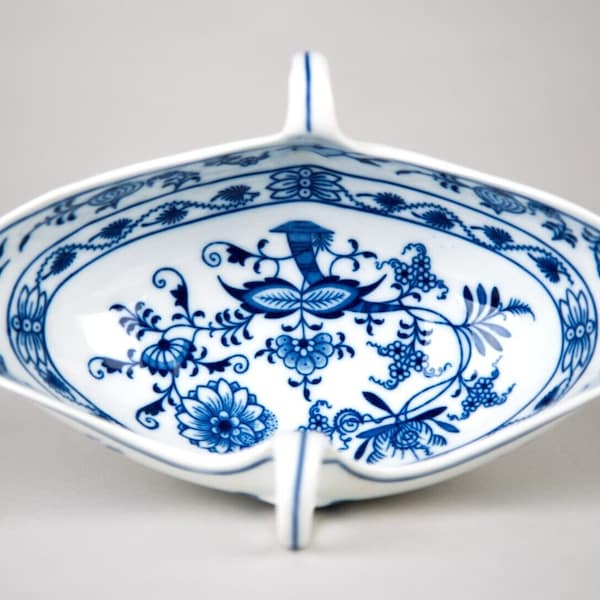 Zwiebelmuster Tchèque Bleu Oignon Sauce Bateau vintage Porcelaine