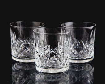 Waterford Lismore Tumbler Glasses Set of 3 Elegant Vintage Crystal Signed
