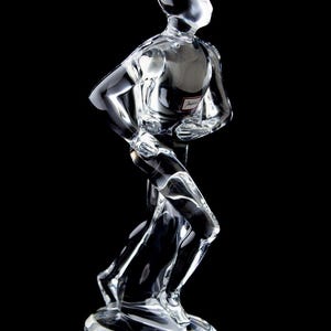 Baccarat Jogger Runner Running Man Figurine Signed Vintage Crystal France