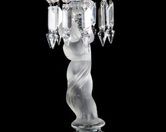 Baccarat Enfant Hurricane Lamp Candlestick Bobeche & Crystal Baccarat Enfant Hurricane Lamp Candlestick Bobeche & Crystal