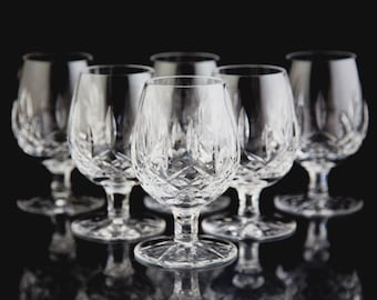 Waterford Lismore Small Brandy Snifter Glasses Set of 6 Vintage Barware Signed