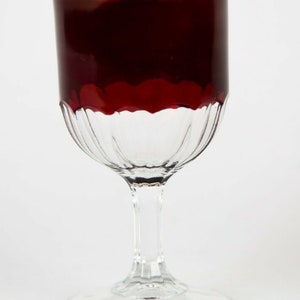 Antique US Glass Plain Mioton Water Wine Goblet Glass Ruby Red Stained EAPG