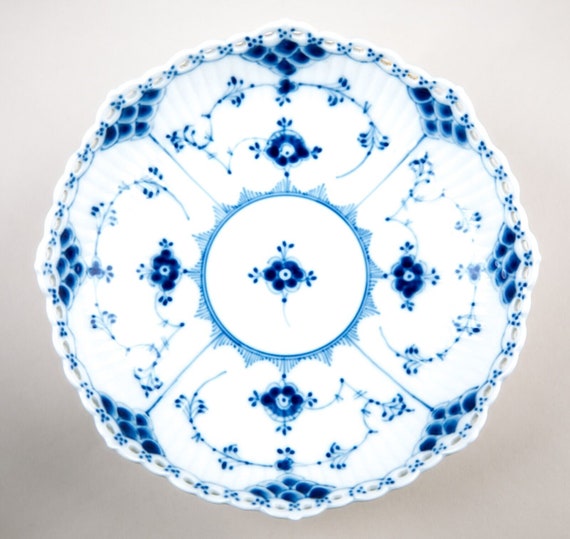 ロイヤルコペンハーゲン  ブルー フルーテッド ハーフレース コンポート ロイヤル コペンハーゲン ブルー フルーテッド ハーフ レース ラウンド