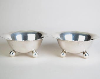 Vintage Cartier Sterling Silver Cased Set of 4 Individual Salt