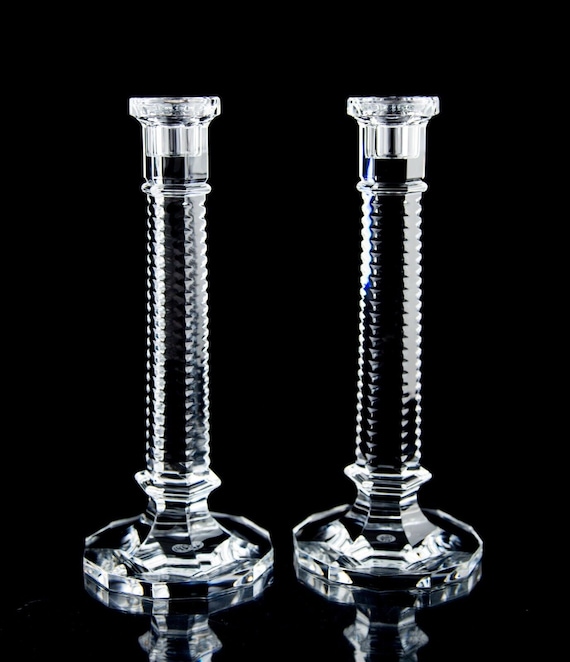 HB 1 Pair of plain Crystal candle sticks HB 1 Pair of plain Crystal candle sticks