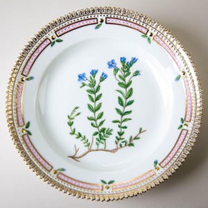 Royal Copenhagen Flora Danica Salad Plate #3573 Veronica Saxatilis L. Vintage Porcelain Denmark