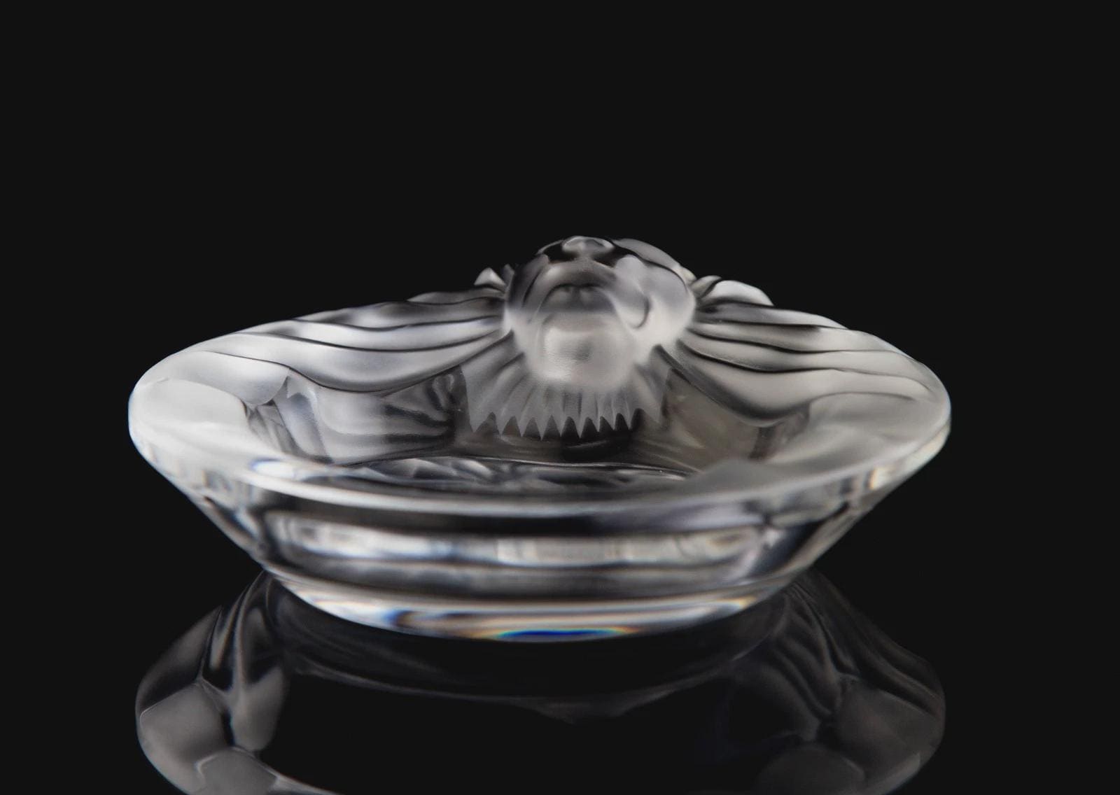 Lalique Lion Ashtray Trinket Dish 5.75