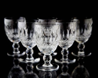 Waterford Colleen Claret Wine Glasses Set of 6 Elegant Vintage Crystal Signed