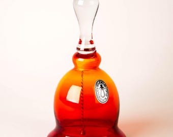 Pilgrim Glass Amberina Bell 7" Hand Blown Vintage