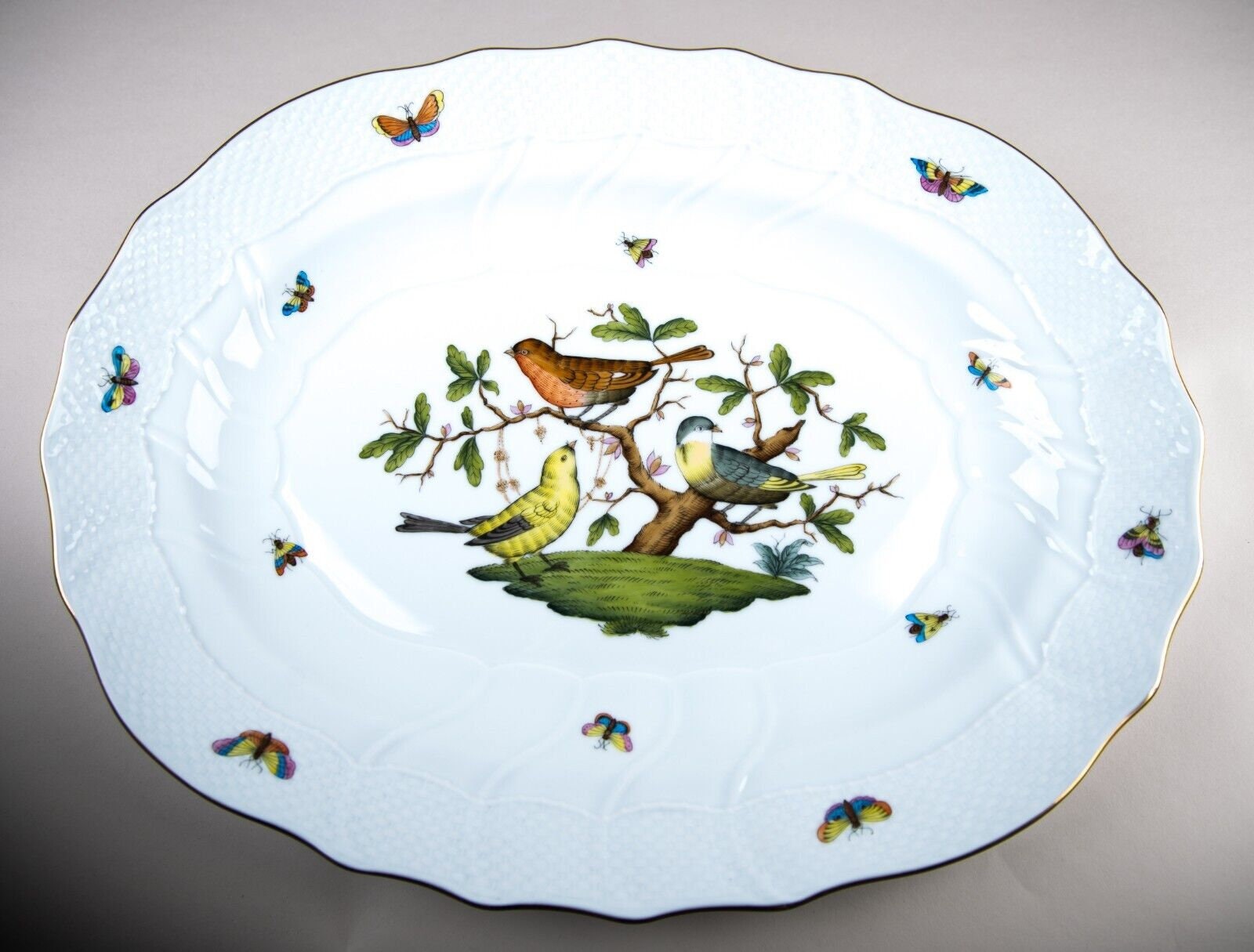 ヘレンド ロスチャイルド バード ラージ 16インチ オーバル サービング