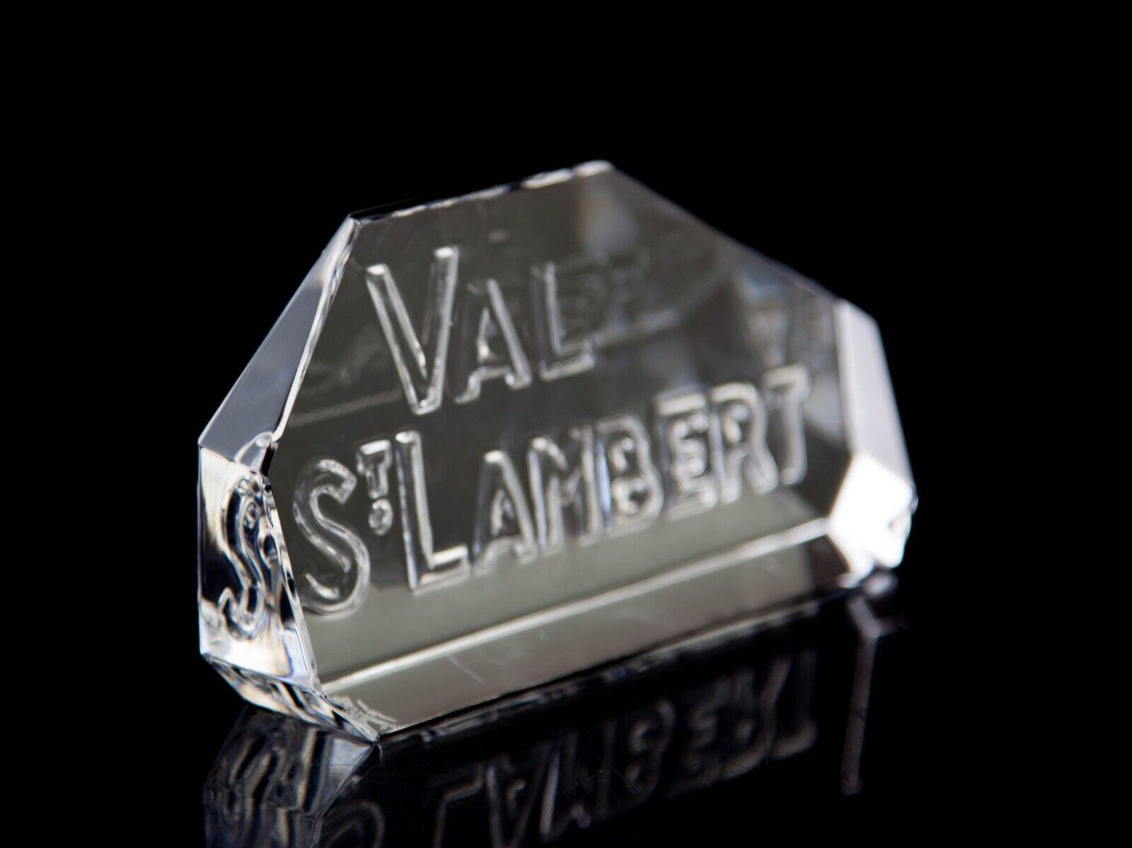 Val St Lambert Dealer Display Sign Paperweight 5