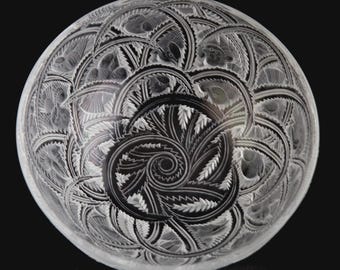 新品・未使用、完品（箱付き）ラリック「パンソン（Pinsons）」ボウル Lalique Pinson Round Bowl 9