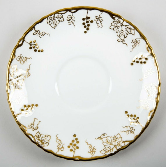 Royal Crown Derby Vine Gold Saucer for Cream Soup Bowl Fine China