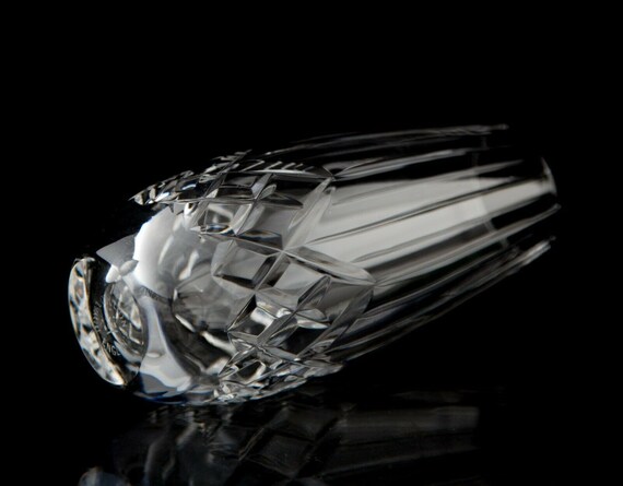 Royal Doulton Cut Crystal Bud Vase Vintage Elegant Glass Made Etsy