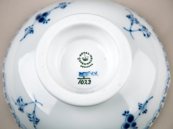 ロイヤル コペンハーゲン ブルー フルーテッド ハーフ レース ラウンド