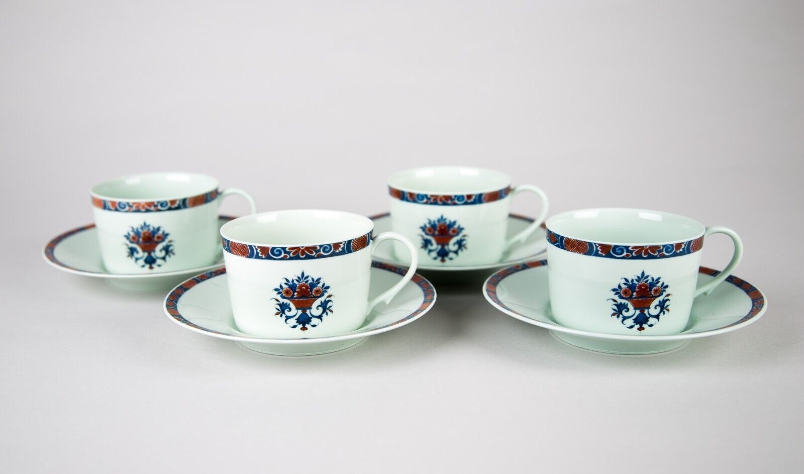 Raynaud Ceralene Rouen Celadon Cups & Saucers Set of 4 Vintage