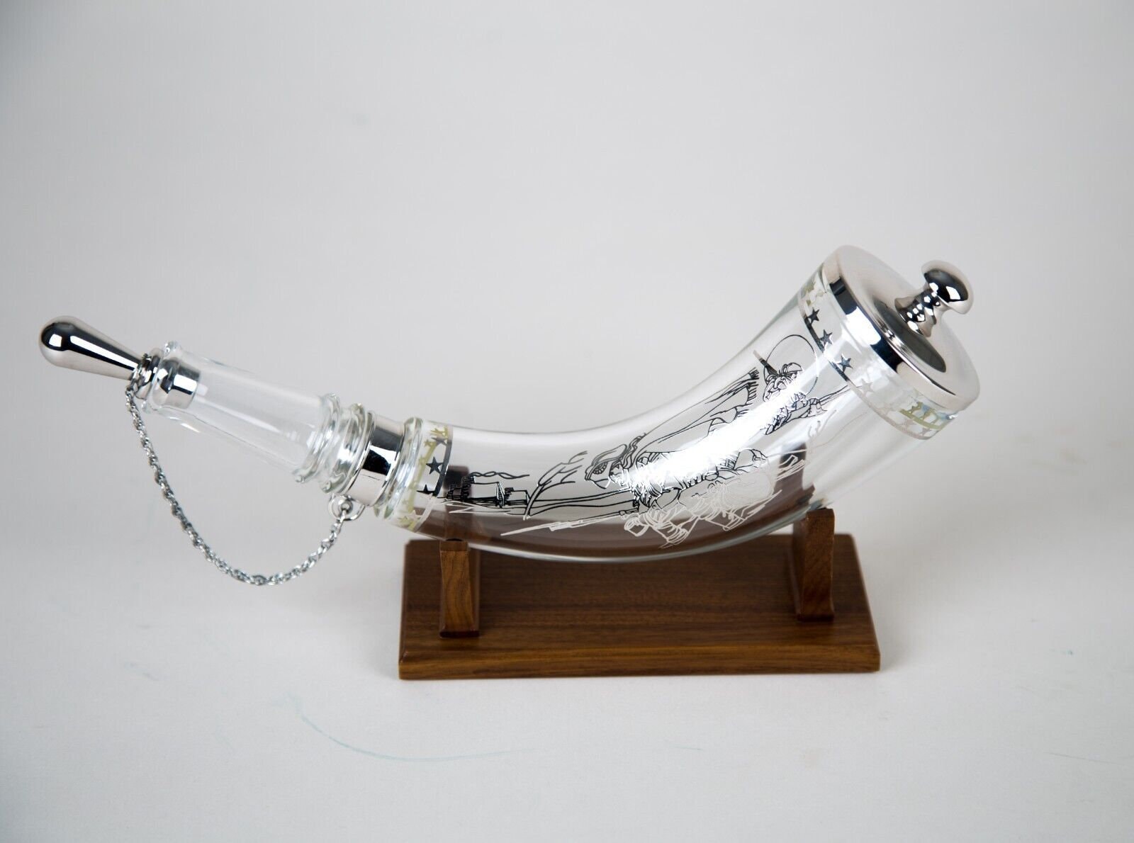 Baccarat Crystal & Sterling Silver Bicentennial Powderhorn