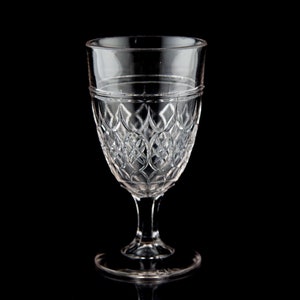 Antique EAPG Pressed Pattern Glass Water Wine Goblet 10 oz.
