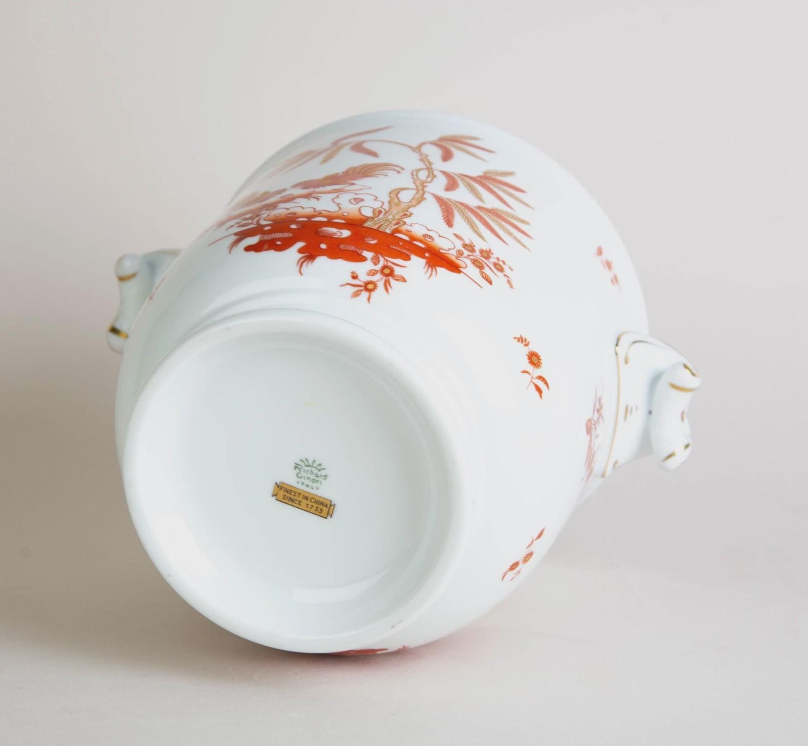 Richard Ginori Siena Rust Large Cache Pot Jardiniere Vase Vintage
