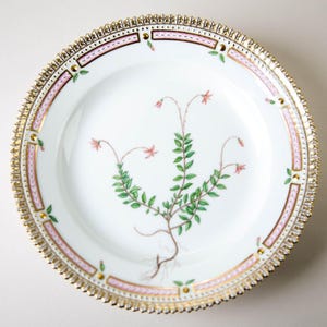 Royal Copenhagen Flora Danica Salad Plate #3573 Vaccinium Oxycoccos L. Vintage Porcelain Denmark