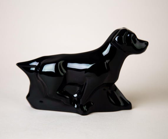 Baccarat Black Dog Chien Labrador Retriever Figurine 7
