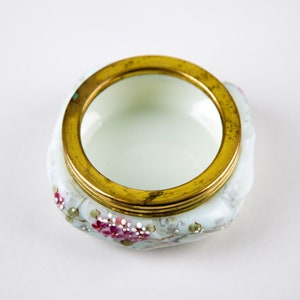 Antique CF Monroe Wave Crest Hand Painted Glass Pin Tray Open Trinket Dish image 2