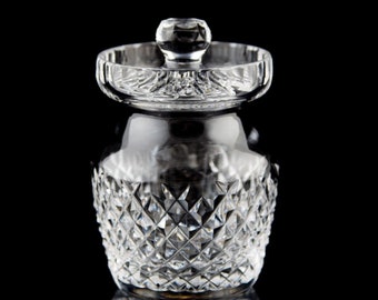 Waterford Alana Preserve Honey Pot Jam Jar & Lid Vintage Elegant Crystal Signed