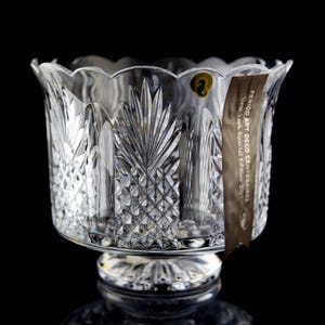 Centro de mesa Art Déco con pie de cristal de Waterford, edición especial de Nueva York