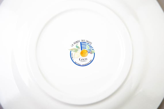 Gien La Ronde Des Fruits Salad Plates Set of 4 Vintage Made in