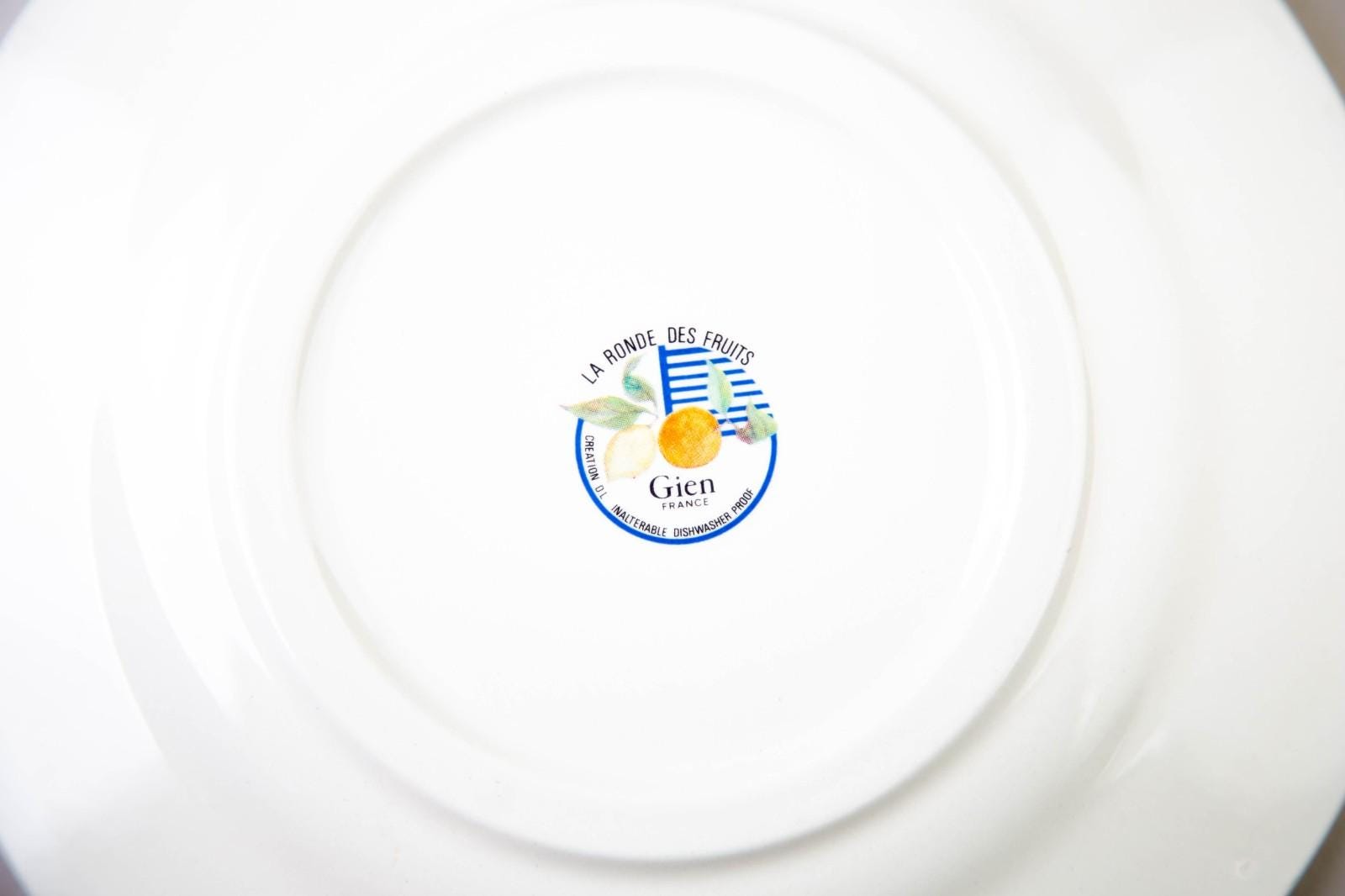 Gien La Ronde Des Fruits Salad Plates Set of 4 Vintage Made in