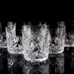 Waterford Lismore Old Fashioned Tumbler Glasses Set of 6 Vintage Crystal Barware
