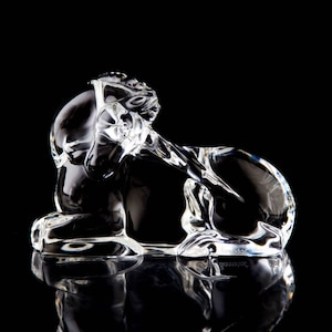Baccarat Unicorn Figurine Paperweight Vintage Crystal France Signed