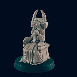 Mad King | Throne | D&D | Pathfinder | Tabletop Miniatures | Fantasy Gaming Minis | RPG | Mini | Monster Figurines | EC3D | 32mm | 28mm