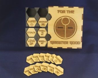 Tau Empire token set | 10th edition | For the Greater Good ability tokens | Custom Wargaming tokens with case and organizer | 40k Tokens