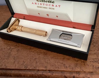 Aristocrat Gold Giillette Adjustable Razor 1960