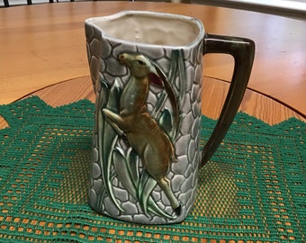 Art Deco bar ware “ leaping gazelle “ majolica pitcher